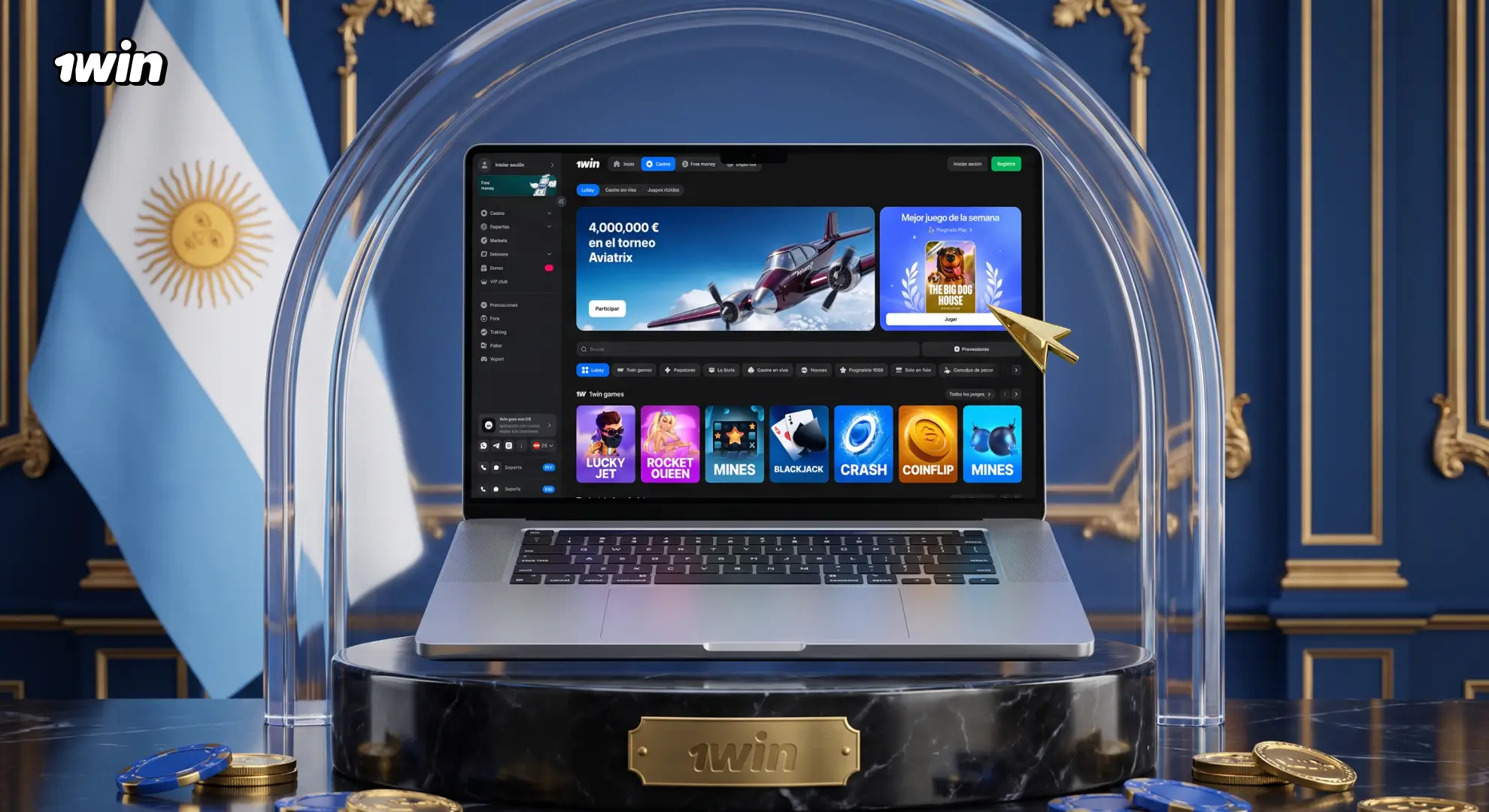 Sala de casino de 1win con más de 13 500 juegos
